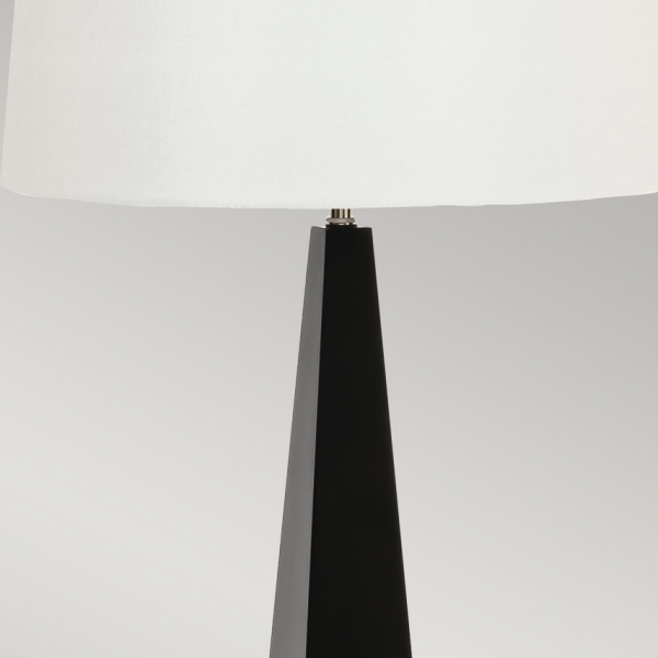 Nowoczesna lampa stołowa czarna salonowa z białym abażurem ASCENT ASCENT-TL-BLK-W Elstead Lighting polerowany nikiel