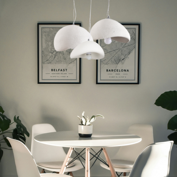 Dekoracyjna nowoczesna biała lampa wisząca designerski styl STONE DN426-600