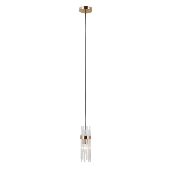 Złota lampa wisząca szklane sople nad stół salonowa TARASO ITALUX PND-40760-1-HBR