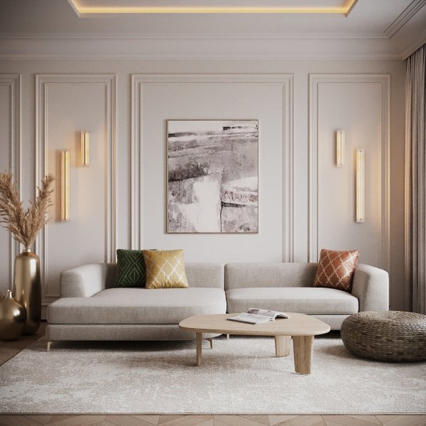 Lampa ścienna kinkiet glamour designerski prostokąt listwa LED metal mosiądz Albatre MAYTONI MOD366WL-L18BS3K
