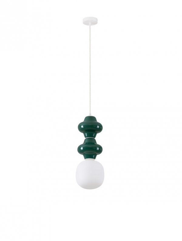Designerska Lampa Wisząca z Ceramiki w Kolorze Zielonym Luces Exclusivas VILROSA LE44559