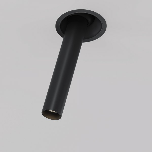 Lampa wpuszczana sufitowa spot LED minimalistyczna klasyczna aluminium czarna regulowana tuba Focus T MAYTONI C140RS-L300-7W3K-B