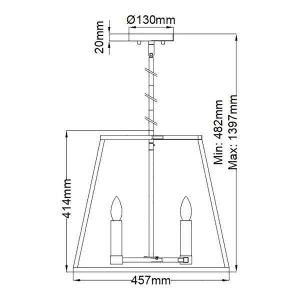 Lampa wisząca żyrandol Fulton 4 źródła światła industrialna odsłonięte żarówki HK-FULTON-4P HINKLEY 
