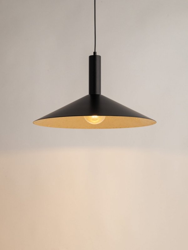 Lampa wisząca zwis pojedynczy talerz Capri S Sigma 41010 Czarny/złoty nad stół nad wyspę