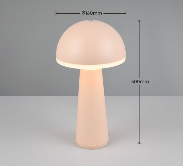 Nowoczesna Dekoracyjna Lampka Stołowa LED W Kolorze Piaskowym FUNGO R57716166 RL IP54
