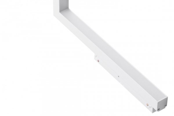 Biała oprawa liniowa kątowa ze zmienną barwą ściemnialna LED do systemu szynowego magnetycznego dwufazowego Azzardo ALFA SAGA TRACK MAGNETIC 2LINE CORNER B 24W CCT SWITCH DIMM AZ6507
