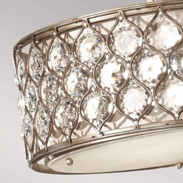 Kryształowa Lampa wisząca Lucia Feiss FE-LUCIA-B lampa salonowa, do sypialni/ Oksydowany srebrny Glamour