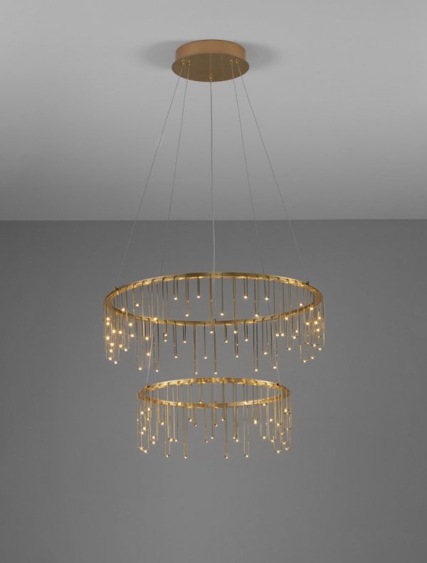 Elegancka Złota Lampa Wisząca w Kształcie Okręgów Glamour Luces Exclusivas HUARAZ LE44453