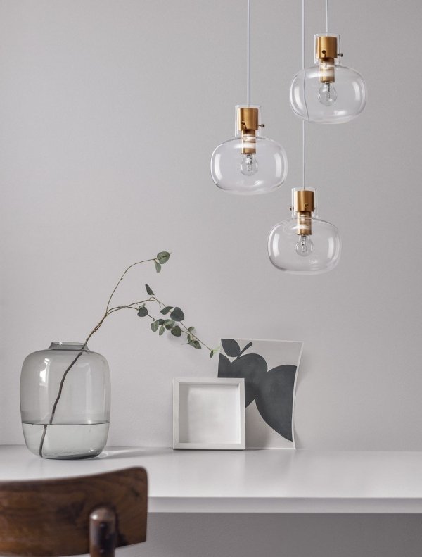 Nowoczesna Lampa Wisząca Do Salonu PADRE Szklane Bańki ZŁOTA Nowoczesna LE42634 LUCES EXCLUSIVAS