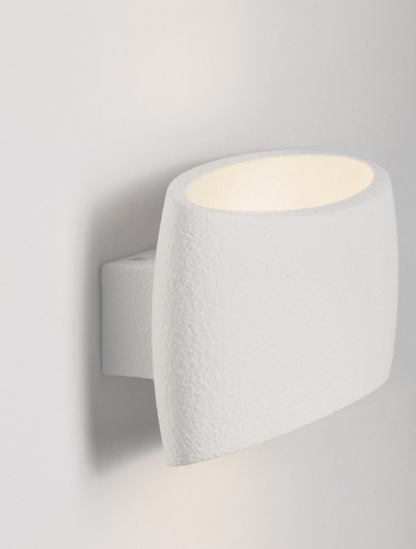 Nowoczesny biały kinkiet gipsowy minimalistyczny klasyczny podświetlający ścianę możliwość ściemniania LORVINA LE45574 Luces Exclusivas