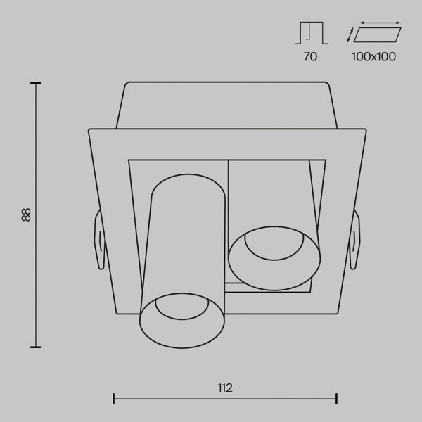 Czarna Nowoczesna Oprawa Sufitowa Wpuszczana Downlight Maytoni DL094-02-7W3K-B LED 14W