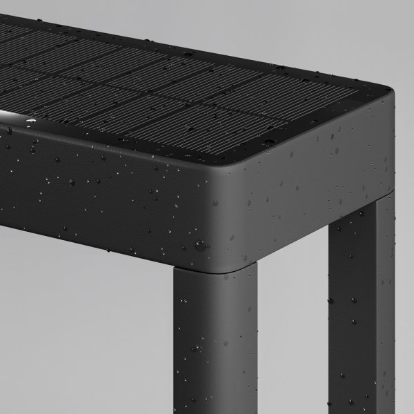 Nowoczesne oświetlenie zewnętrzne lampy stojące słupek LED grafit aluminium czujniki ruchu i oświetlenia bateria słoneczna Pir MAYTONI OSL456FL-L2GF3K