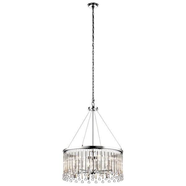 Kryształowy Żyrandol / Lampa wisząca Piper Kichler KL-PIPER-6P-PC Polerowany chrom