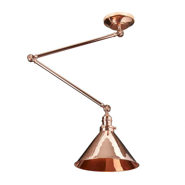 Industralna lampa sufitowa/kinkiet na wysięgniku w kolorze polerowanej miedzi Provence PV-GWP-CPR Elstead Lighting