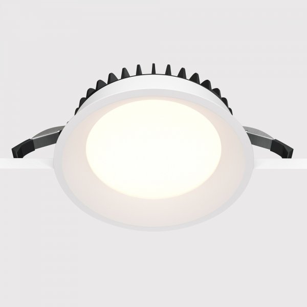 Lampa wbudowana wpuszczana w sufit LED okragła aluminiowa biała Okno MAYTONI DL055-18W3K-W