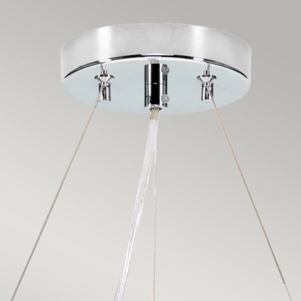 Lampa wisząca 46 cm Pearce 3 źródła światła polerowany chrom jedwabny abażur minimalistyczna DL-PEARCE18-3LT-IV-PC ELSTEAD LIGHTING