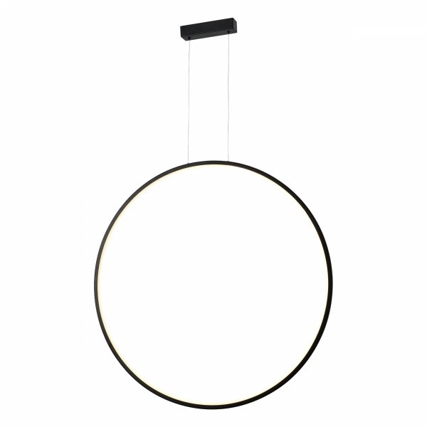 Lampa wisząca okrąg ring do łazienki Loop M PL0119-85-BK Yaskr czarna IP44 LED 3000K