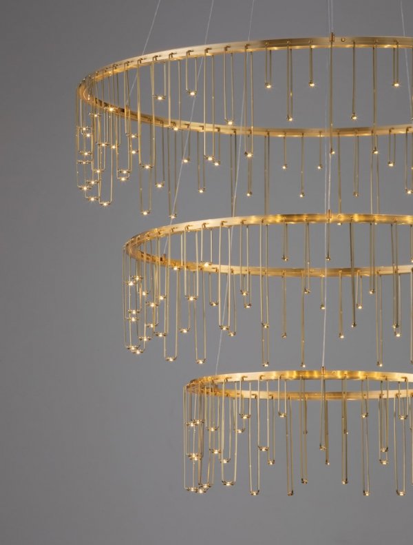 Elegancka Złota Lampa Wisząca w Kształcie Okręgów Glamour Luces Exclusivas HUARAZ LE44454