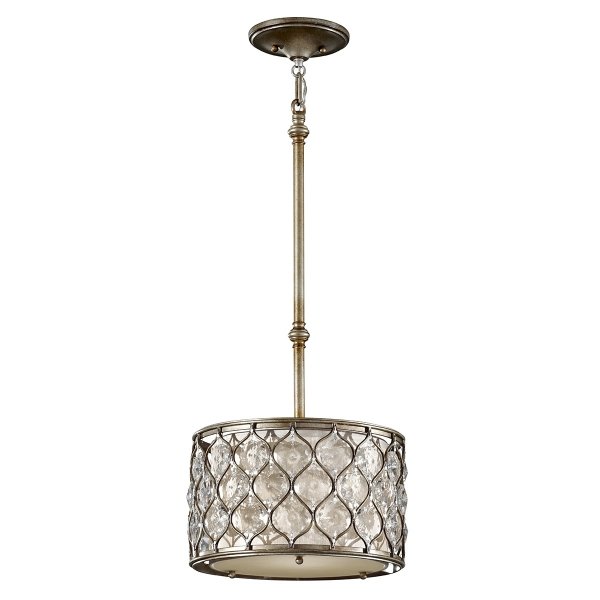 Kryształowa Lampa wisząca Lucia Feiss FE-LUCIA-P-C lampa salonowa, nad stół/ Oksydowany srebrny Glamour