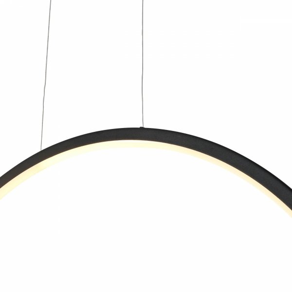 Lampa wisząca okrąg ring do łazienki Loop M PL0119-85-BK Yaskr czarna IP44 LED 3000K