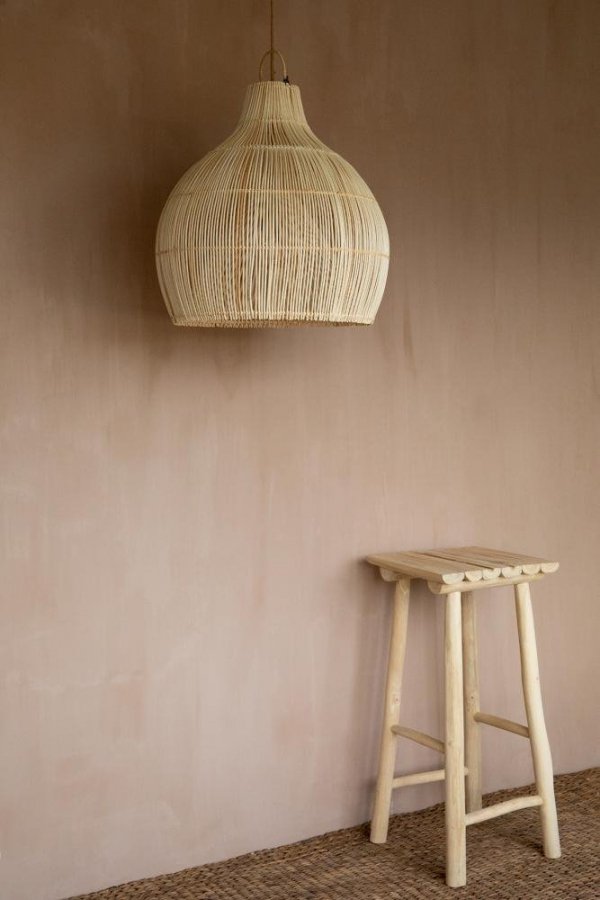 Rattanowa Lampa Wisząca w Stylu Boho Naturalna LOBSTER BAYU014N-L-55 BAZAR BIZAR