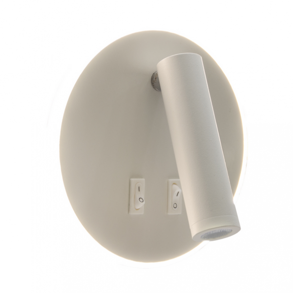 Kinkiet hotelowy do sypialni do czytania biały z dekoracyjnym podświetleniem OTELLO LED C 6W+3W WHITE  03722