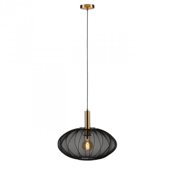 Lampa Wisząca Nowoczesna Czarny Klosz Materiałowy CORINA 03447/52/30 LUCIDE