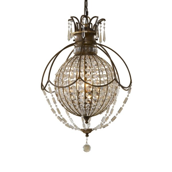 Żyrandol Bellini 3 źródła światła Oksydowany brąz kryształ vintage glamour FE-BELLINI3 FEISS