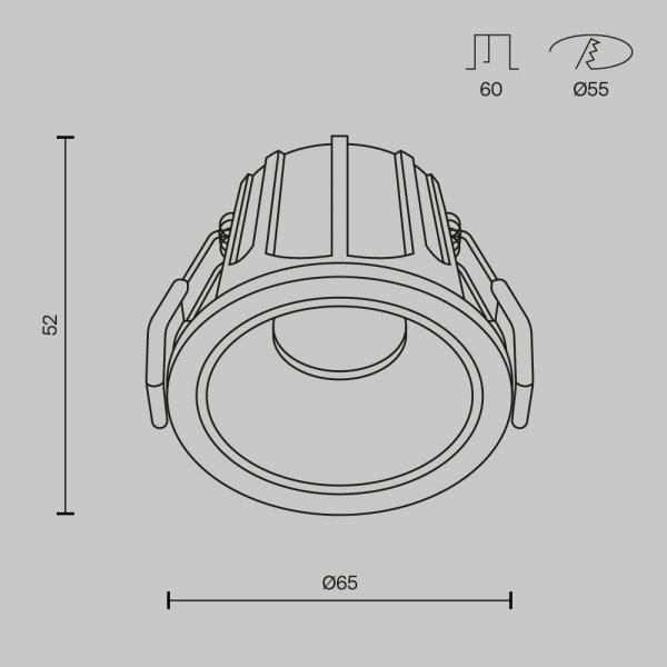 Lampa wpuszczana w sufit minimalistyczna aluminium biało-czarna okrągła Alfa LED MAYTONI DL043-01-10W2.7K-RD-WB-DE