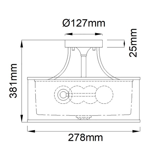 Mały półplafon Lacey 3 źródła światła antyczny pewter biały okrągły abażur klasyczny minimalistyczny KL-LACEY-SF-AP KICHLER