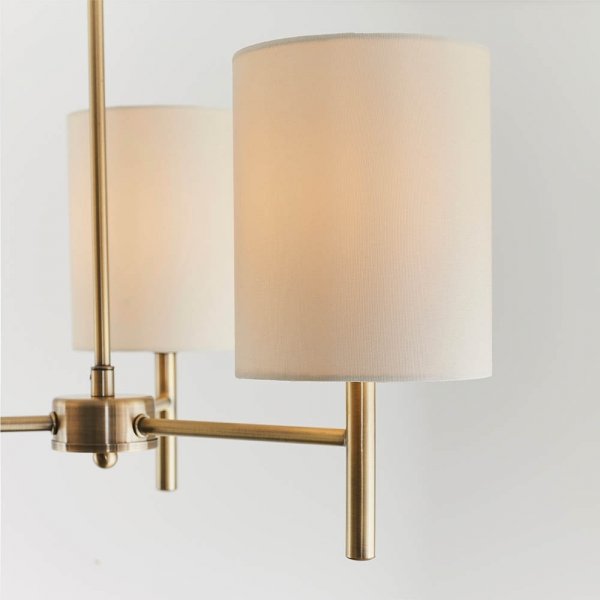 Klasyczna Lampa Wisząca Mosiądzowana Białe Klosze BRIO BRIO-3AB ENDON