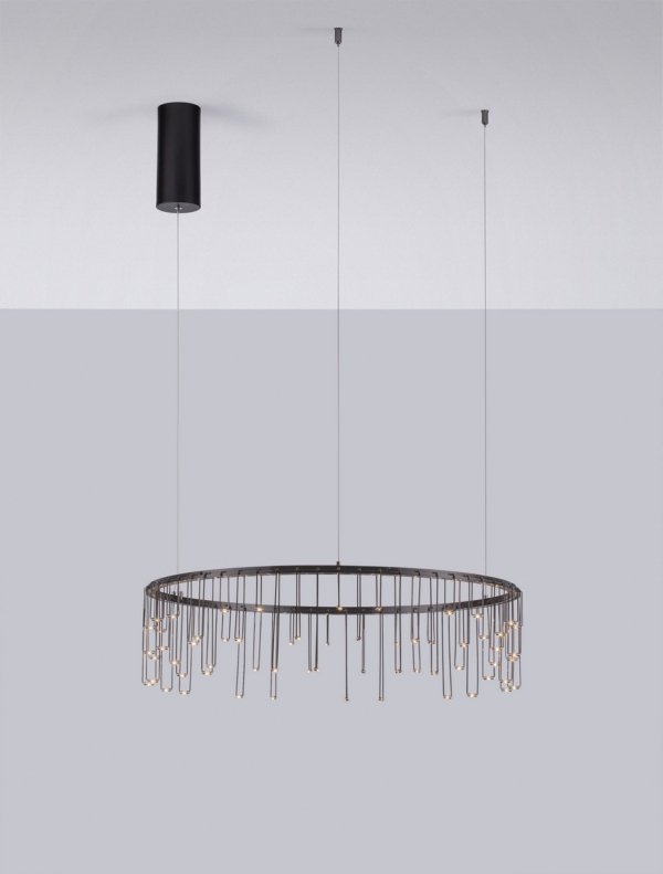 Elegancka Czarna Lampa Wisząca w Kształcie Okręgu Luces Exclusivas HUARAZ LE44450