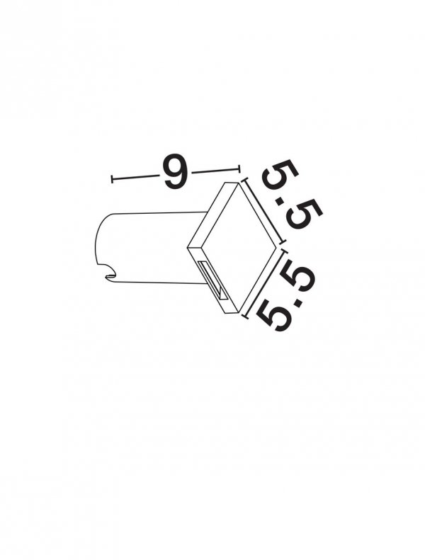 Oprawa wpuszczana kinkiet LED czarna kwadratowa minimalistyczna nowoczesna IP67 TENAVIA LE75340 Luces Exclusivas