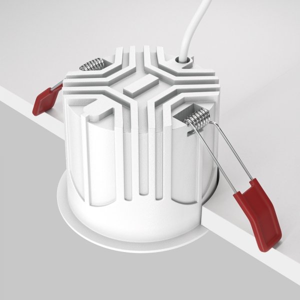 Lampa wpuszczana w sufit minimalistyczna aluminium biało-czarna okrągła Alfa LED MAYTONI DL043-01-15W2.7K-RD-WB-DE