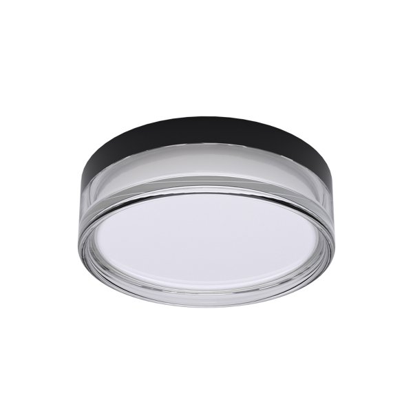 Nowoczesny, duży plafon LED Italux Rilta PLF-73527-M-BK w kolorze czarnym o matowej powierzchni i szczelnej obudowie.