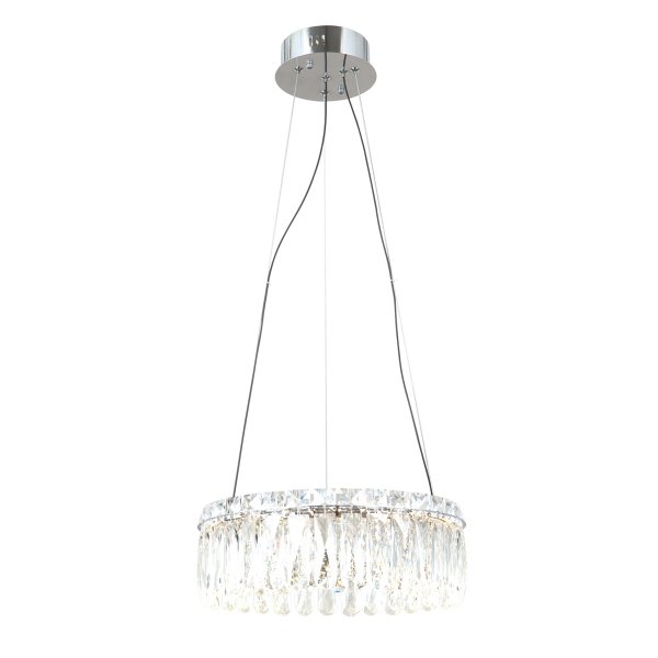 Kryształowa chromowana okrągła lampa wisząca żyrandol Nosta Italux PND-34364-2-CH-CL glamour salonowa  
