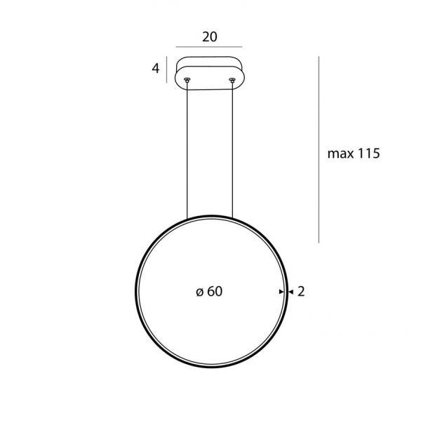 Lampa Wisząca Visual Ver LED 28W Biała 80cm IP44 Maxlight P0653