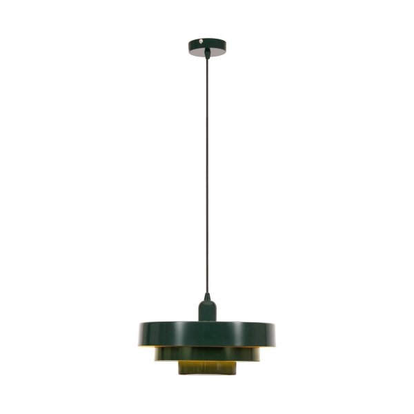 Lampa wisząca zielona metalowa o geometrycznym kształcie dekoracyjna rustykalna RUNA 21443/35/33 Lucide 