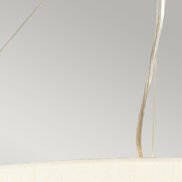 Lampa wisząca 86 cm Pearce 7 źródeł światła postarzany mosiądz jedwabny abażur minimalistyczna DL-PEARCE34-7LT-IV-AB ELSTEAD LIGHTING