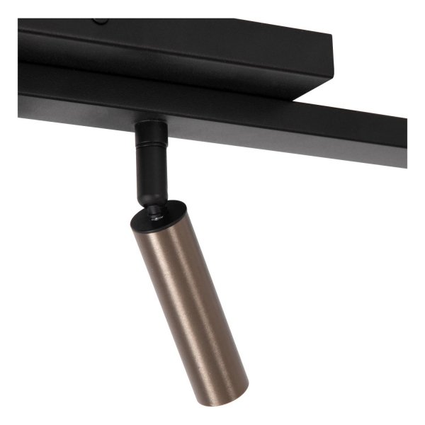 Nowoczesna lampa sufitowa listwa czarno-brązowa regulowane tuby uniwersalna minimalistyczna aluminiowa KEONI 09943/06/97 Lucide