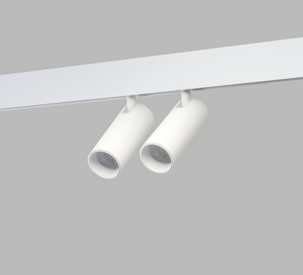 Podwójny reflektor regulowany ze zmienną barwą LED biały ściemnialny do systemu szynowego magnetycznego dwufazowego Azzardo ALFA NIKO 2 TRACK MAGNETIC 2LINE 2X7W CCT SWITCH DIMM WH AZ6514