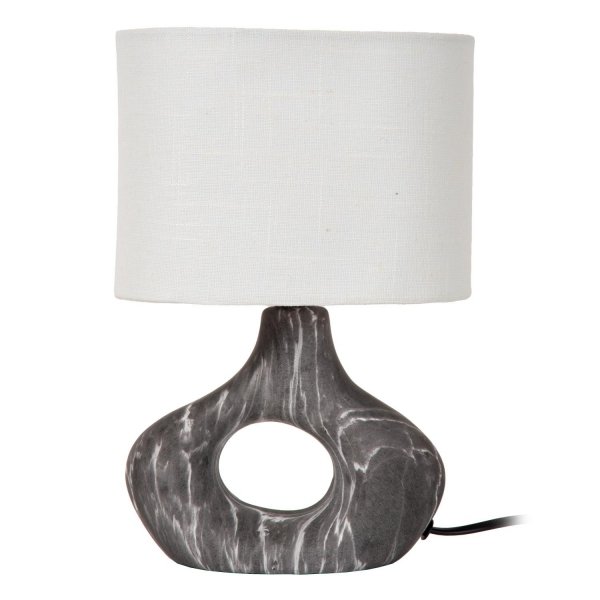 Dekoracyjna lampka stołowa ceramiczna podstawa z lnianym abażurem designerska nowoczesna na komodę TOMEO 47509/81/30 LUCIDE