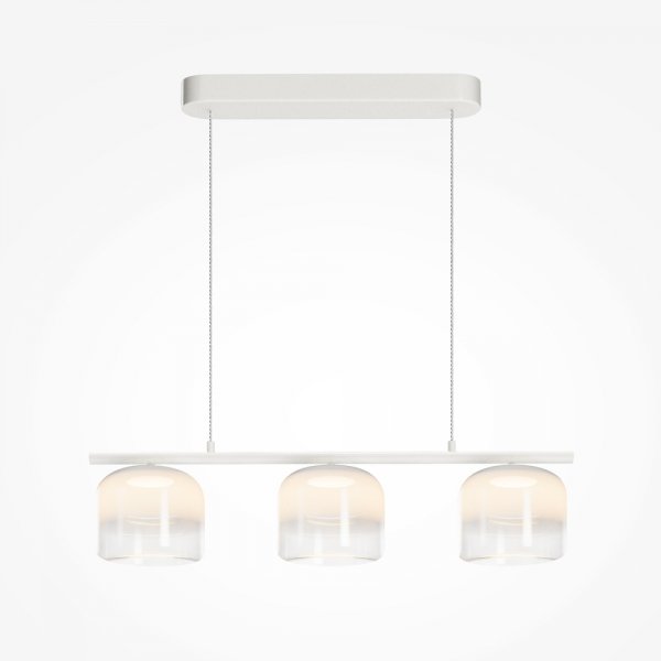 Lampa wisząca LED biała potrójna szklane klosze dekoracyjna do salonu kuchni sypialni Spirito MOD286PL-L12W3K Maytoni
