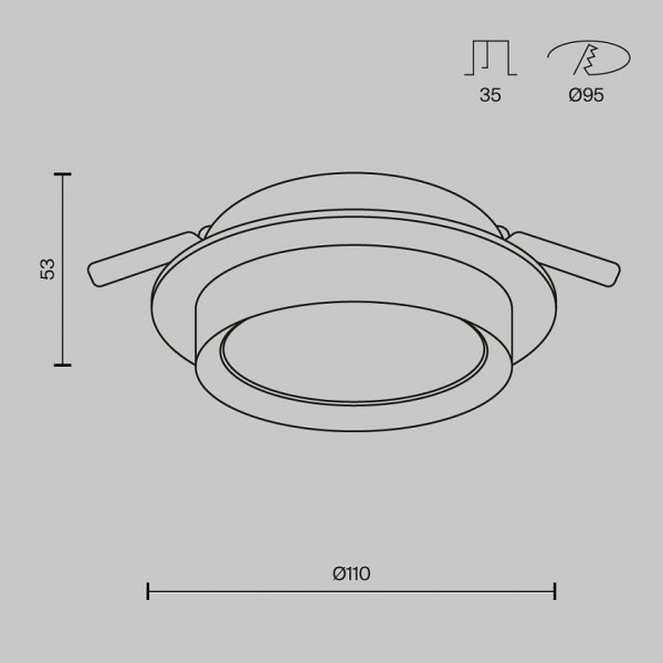 Oprawa Wpuszczana Downlight Hoop Maytoni DL086-GX53-RD-BG