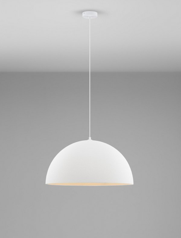Nowoczesna biała lampa wisząca półokrągły klosz minimalistyczna uniwersalna skandynawska  NAVIRTA LE45339 Luces Exclusivas