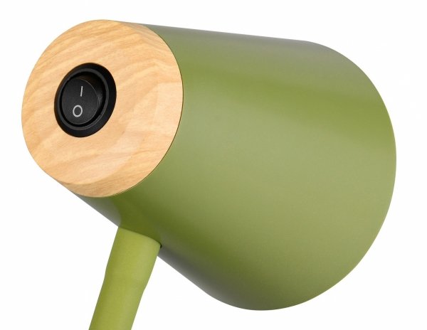 Lampa biurkowa nocna na klipsie LED zielona minimalistyczna klasyczna nowoczesna drewniany dekor PONGO R25831115 Rl