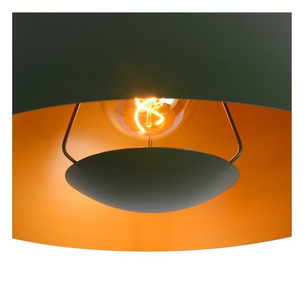 Ciemno zielona dekoracyjna lampa wisząca metalowy klosz SIEMON 45496/01/33 LUCIDE