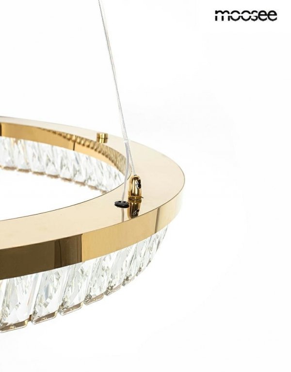 Kryształowa złota lampa wisząca LED glamour okrąg ring SAVOY 60 złota MSE1501100527 MOOSEE King Home