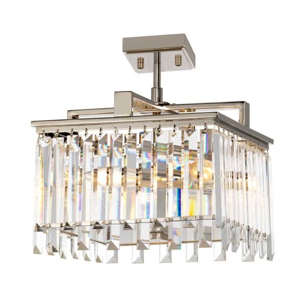 Kryształowy Kwadratowy Żyrandol Lampa wisząca Aries Elstead Lighting ARIES-4P-S Szklana Glamour