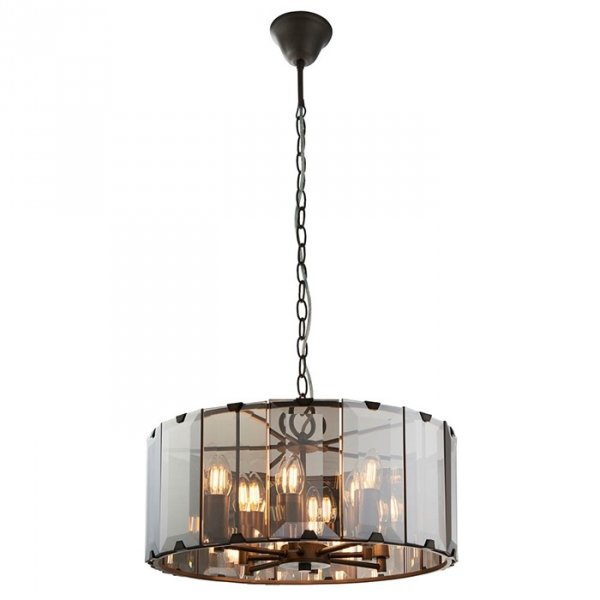 Szklana Lampa Wisząca Dymiony Klosz CLOONEY 61294 ENDON